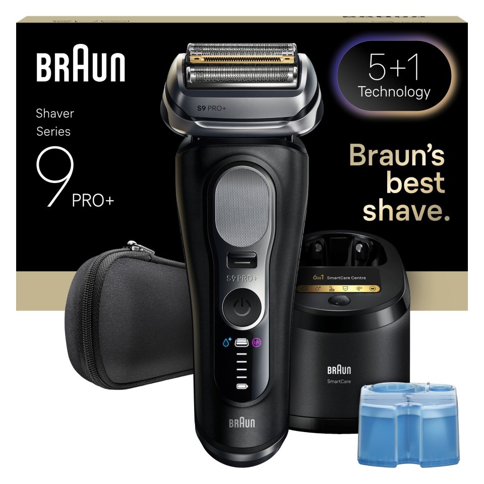 Braun Series 9 PRO+ 9660CC Wet&Dry -Pro SensoAdapt parranajokone SmartCare-asemalla, Musta