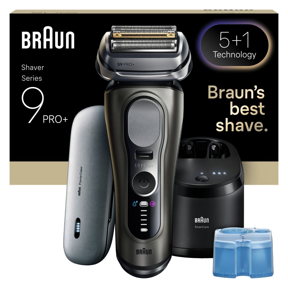 Braun Series 9 PRO+ 9675CC Wet&Dry -Pro SensoAdapt parranajokone SmartCare-asemalla, Grafiitti