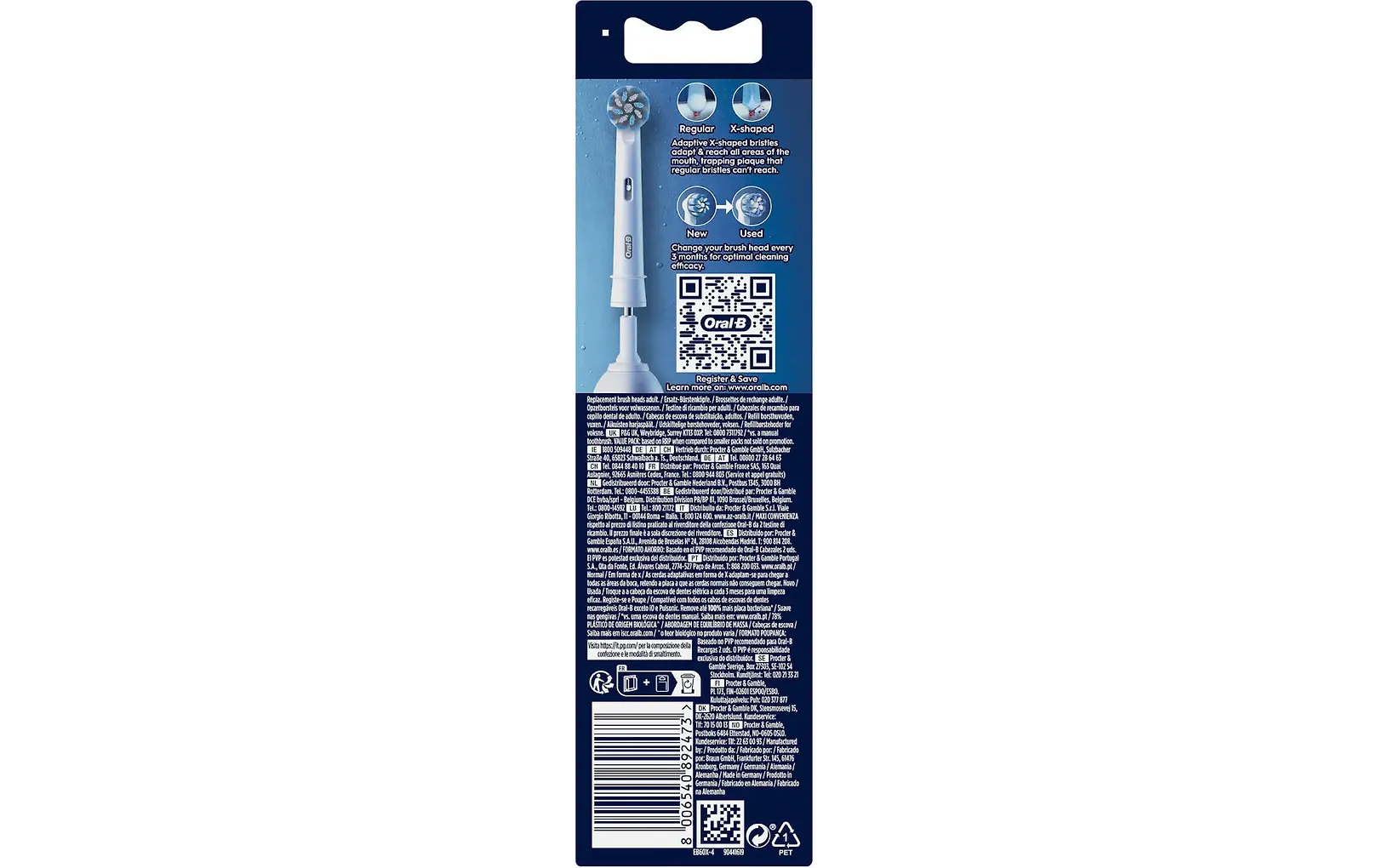 Oral-B Pro Sensitive Clean -vaihtoharjat, 4 kpl - E-store.fi