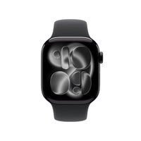 Apple Watch Series 11 (GPS) 42 mm peilimusta alumiinikuori ja musta urheiluranneke, S/M