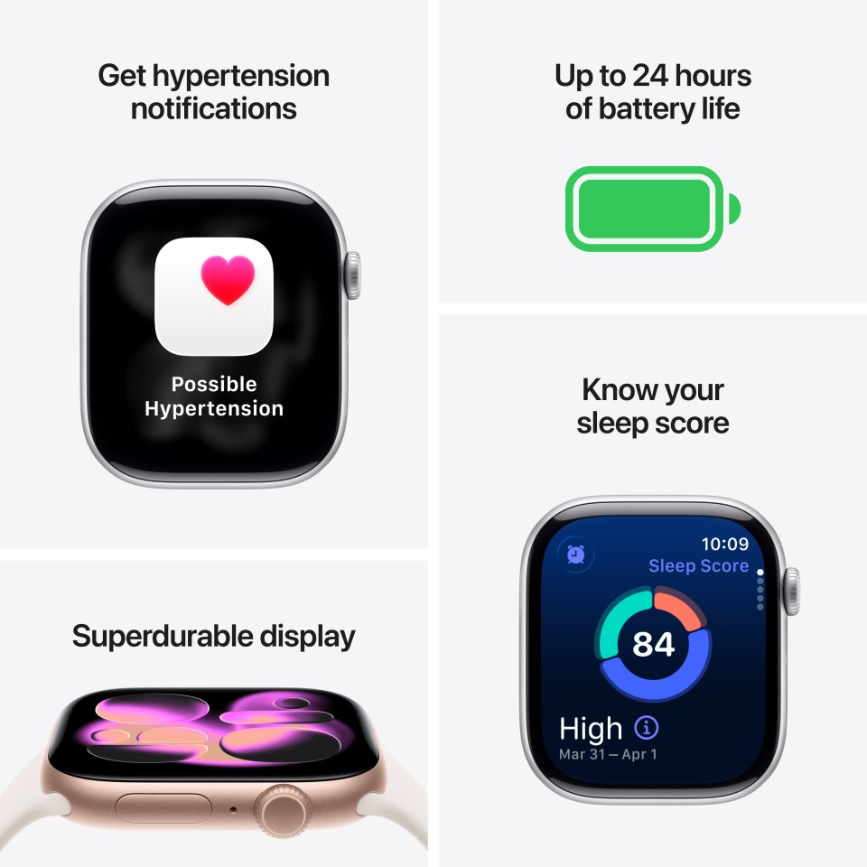 Apple Watch Series 11 (GPS) 46 mm peilimusta alumiinikuori ja musta urheiluranneke, M/L