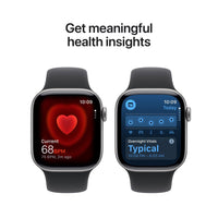 Apple Watch Series 11 (GPS) 42 mm tähtiharmaa alumiinikuori ja musta urheiluranneke, S/M