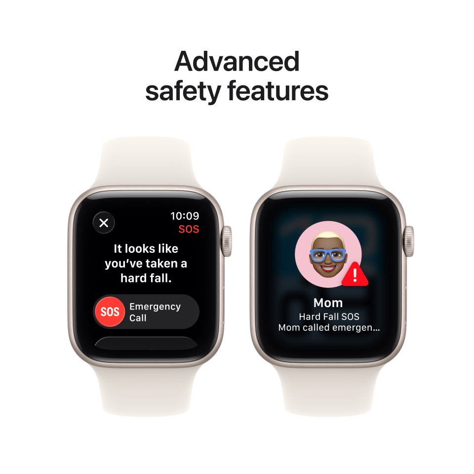 Apple Watch SE 3 (GPS) 44 mm tähtivalkea alumiinikuori ja tähtivalkea urheiluranneke, M/L