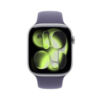 Apple Watch Series 11 (GPS) 46 mm hopea alumiinikuori ja usvanvioletti urheiluranneke, M/L