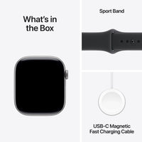 Apple Watch Series 11 (GPS + Cellular) 46 mm tähtiharmaa alumiinikuori ja musta urheiluranneke, M/L