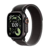 Apple Watch Ultra 3 (GPS + Cellular) 49 mm musta titaanikuori ja musta Trail-ranneke, M/L