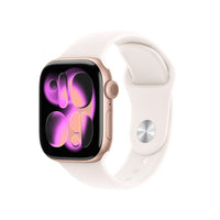 Apple Watch Series 11 (GPS + Cellular) 42 mm ruusukulta alumiinikuori ja punanhäivä urheiluranneke, S/M