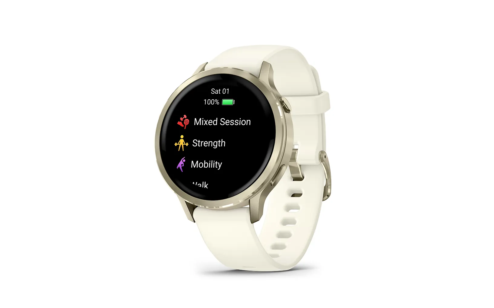 Garmin Venu 4 älykello, 41 mm, vaalea kulta / luunvärinen ranneke