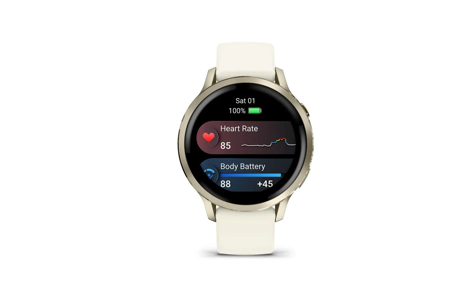 Garmin Venu 4 älykello, 41 mm, vaalea kulta / luunvärinen ranneke