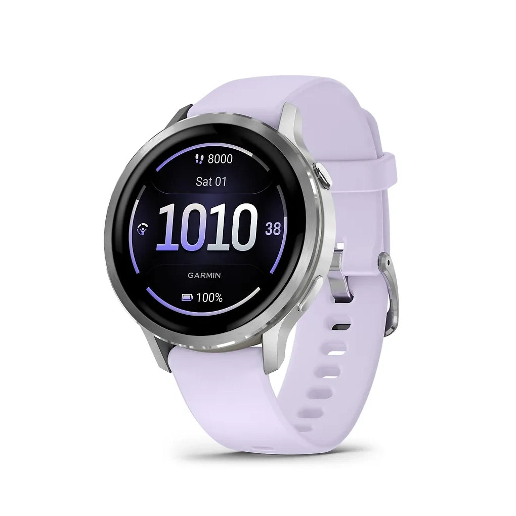 Garmin Venu 4 älykello, 41 mm, hopea / violetti ranneke - E-store.fi