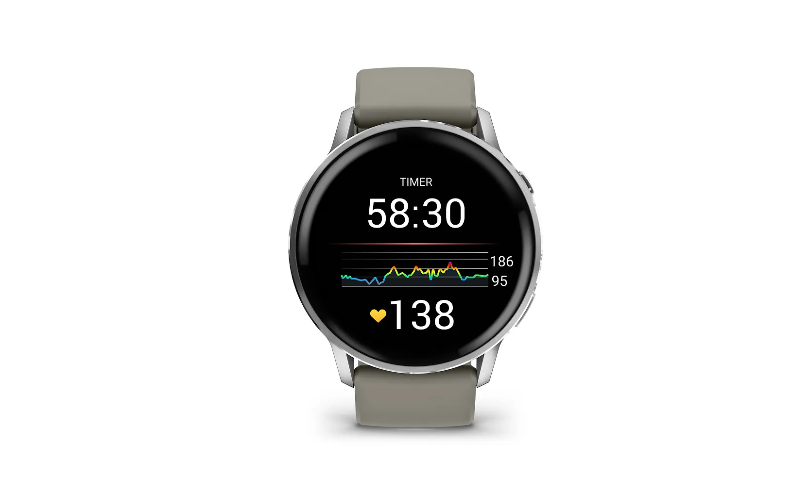 Garmin Venu 4 älykello, 45 mm, hopea / harmaa ranneke