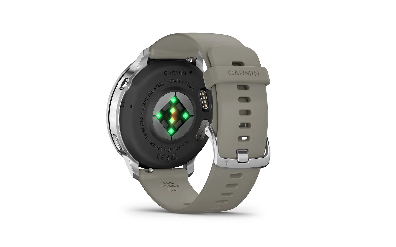 Garmin Venu 4 älykello, 45 mm, hopea / harmaa ranneke