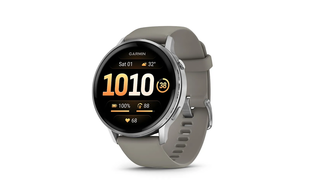 Garmin Venu 4 älykello, 45 mm, hopea / harmaa ranneke