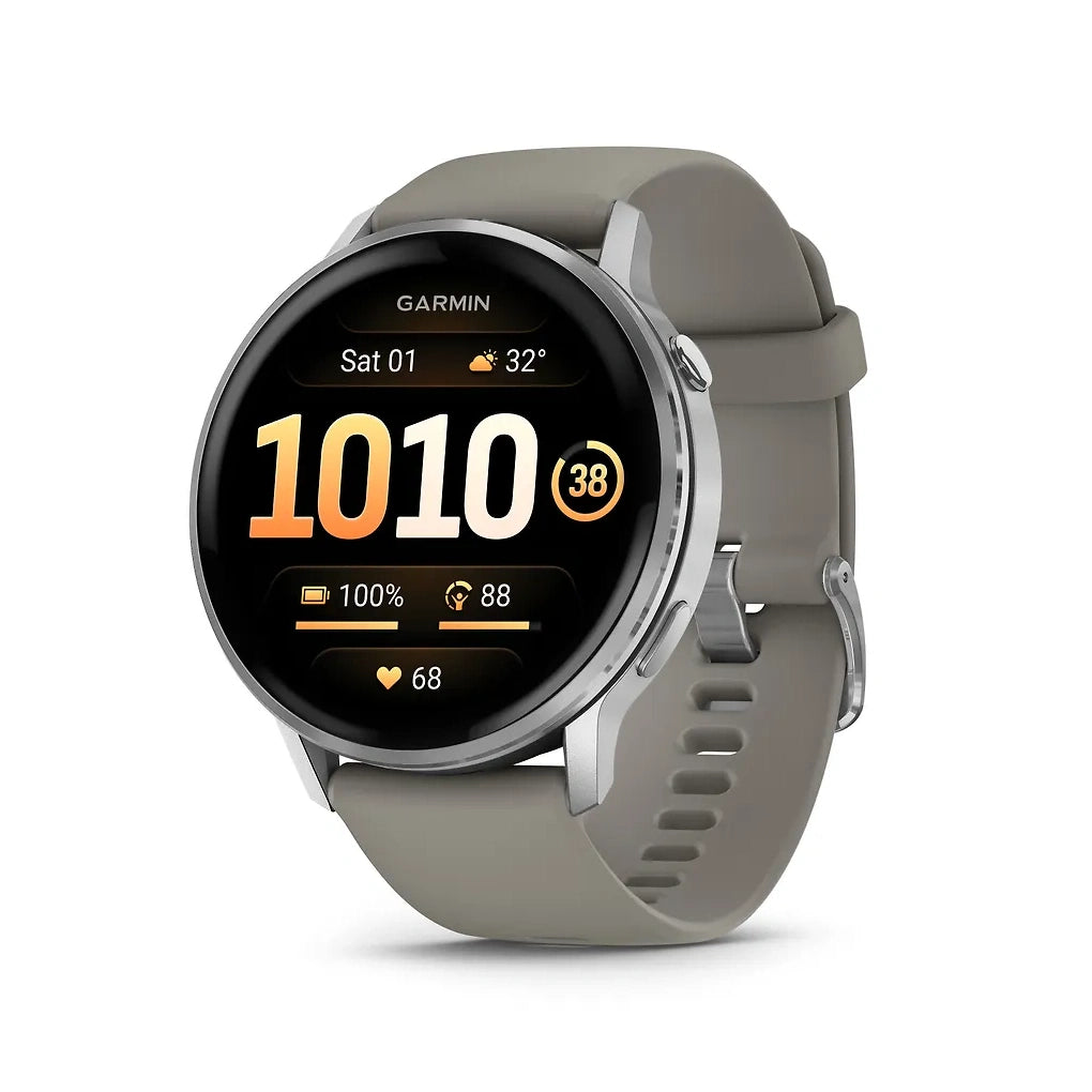 Garmin Venu 4 älykello, 45 mm, hopea / harmaa ranneke - E-store.fi