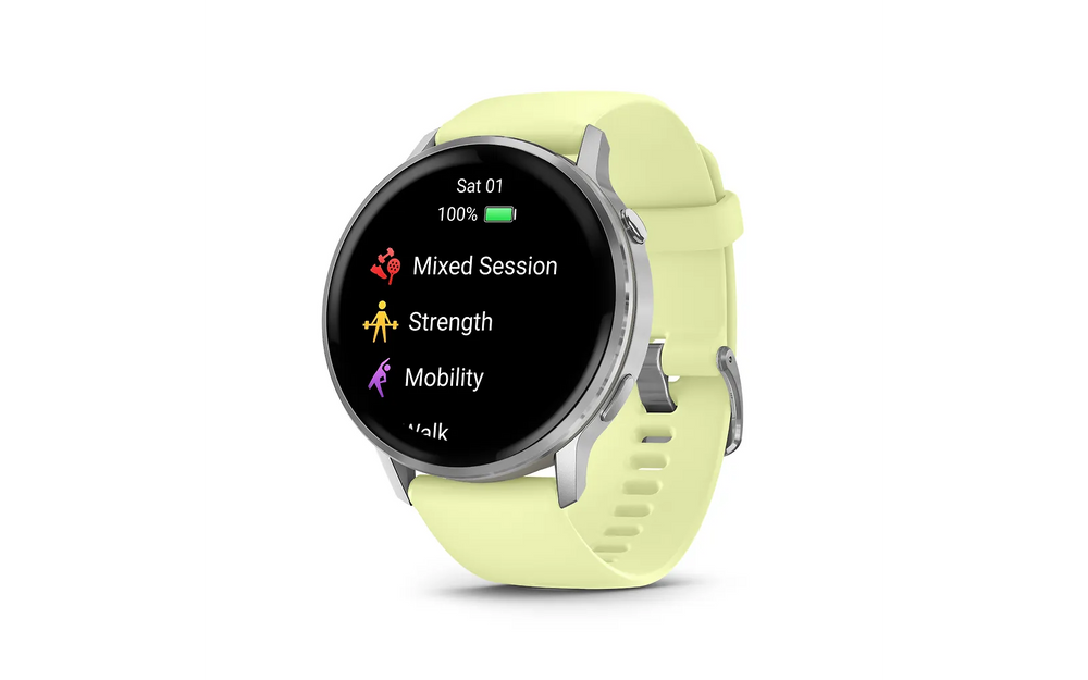 Garmin Venu 4 älykello, 45 mm, hopea / sitruunankeltainen ranneke