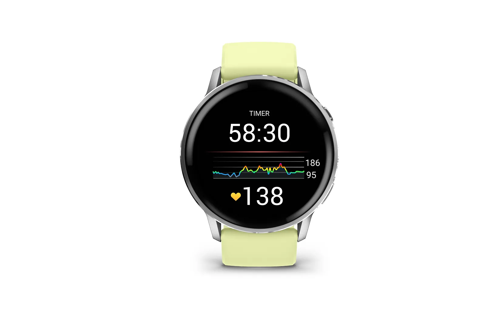 Garmin Venu 4 älykello, 45 mm, hopea / sitruunankeltainen ranneke