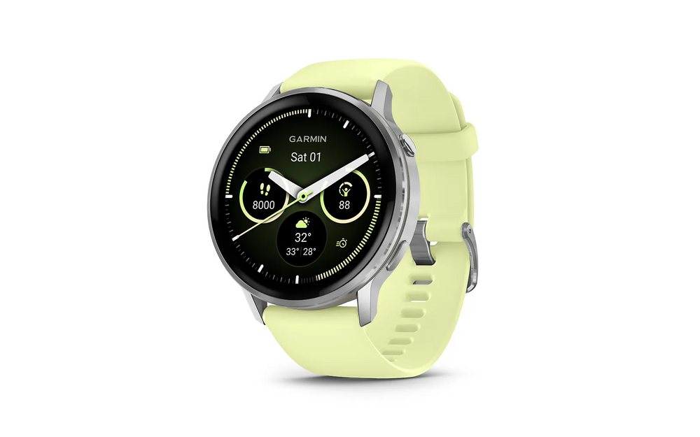 Garmin Venu 4 älykello, 45 mm, hopea / sitruunankeltainen ranneke