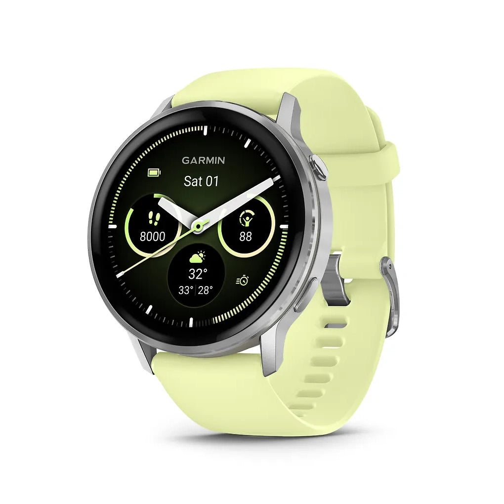 Garmin Venu 4 älykello, 45 mm, hopea / sitruunankeltainen ranneke - E-store.fi