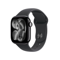 Apple Watch Series 11 (GPS + Cellular) 42 mm peilimusta alumiinikuori ja musta urheiluranneke, S/M