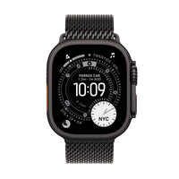 Apple Watch Ultra 3 (GPS + Cellular) 49 mm musta titaanikuori ja musta milanolaisranneke, keskikokoinen