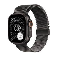 Apple Watch Ultra 3 (GPS + Cellular) 49 mm musta titaanikuori ja musta milanolaisranneke, suuri