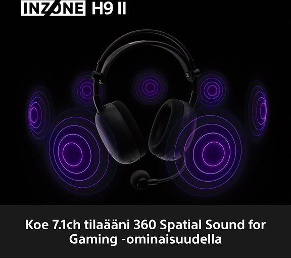 Sony INZONE H9 II (WHG910NB.CE7) langattomat pelikuulokkeet, musta – kuva 13