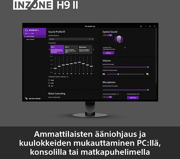 Sony INZONE H9 II (WHG910NB.CE7) langattomat pelikuulokkeet, musta – kuva 17