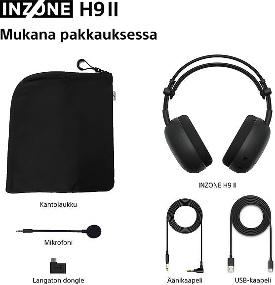 Sony INZONE H9 II (WHG910NB.CE7) langattomat pelikuulokkeet, musta – kuva 9