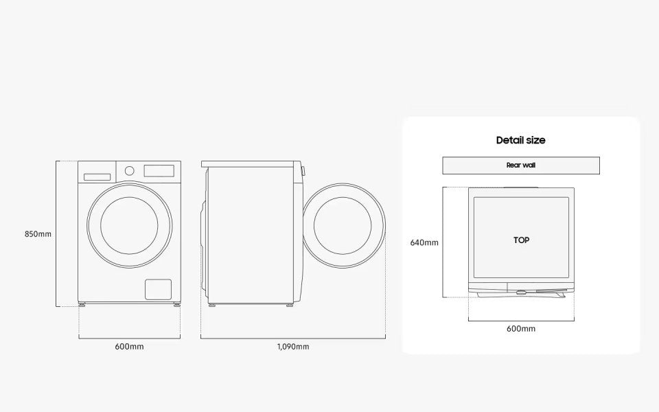 Samsung WD11DG5B15BBEE kuivaava pyykinpesukone, musta