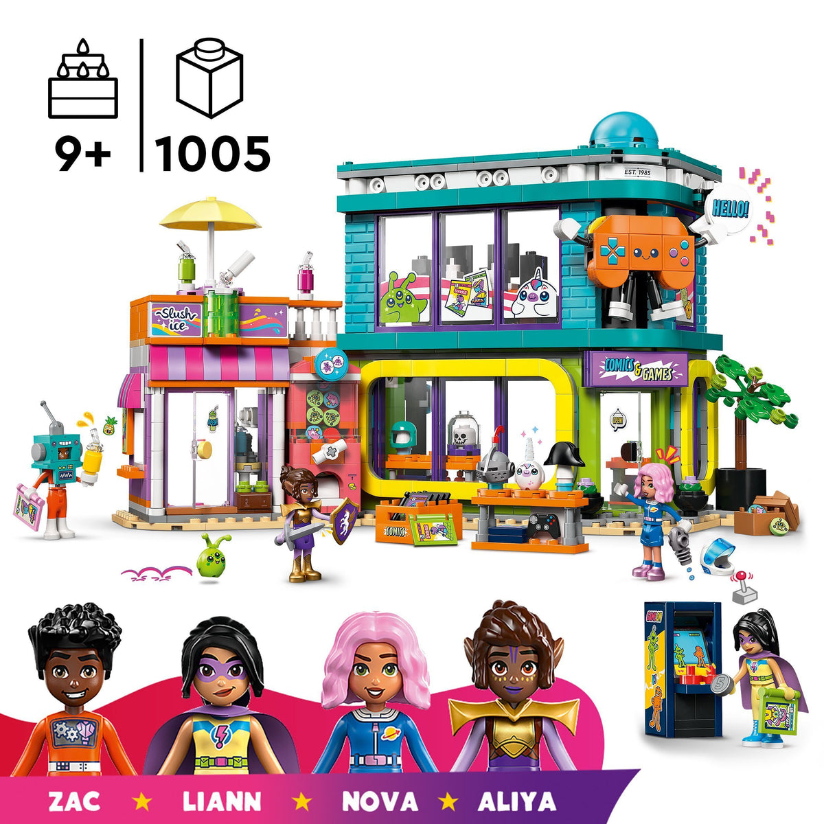 LEGO Friends 42674 - Sarjakuva‑ ja pelikauppa – kuva 7