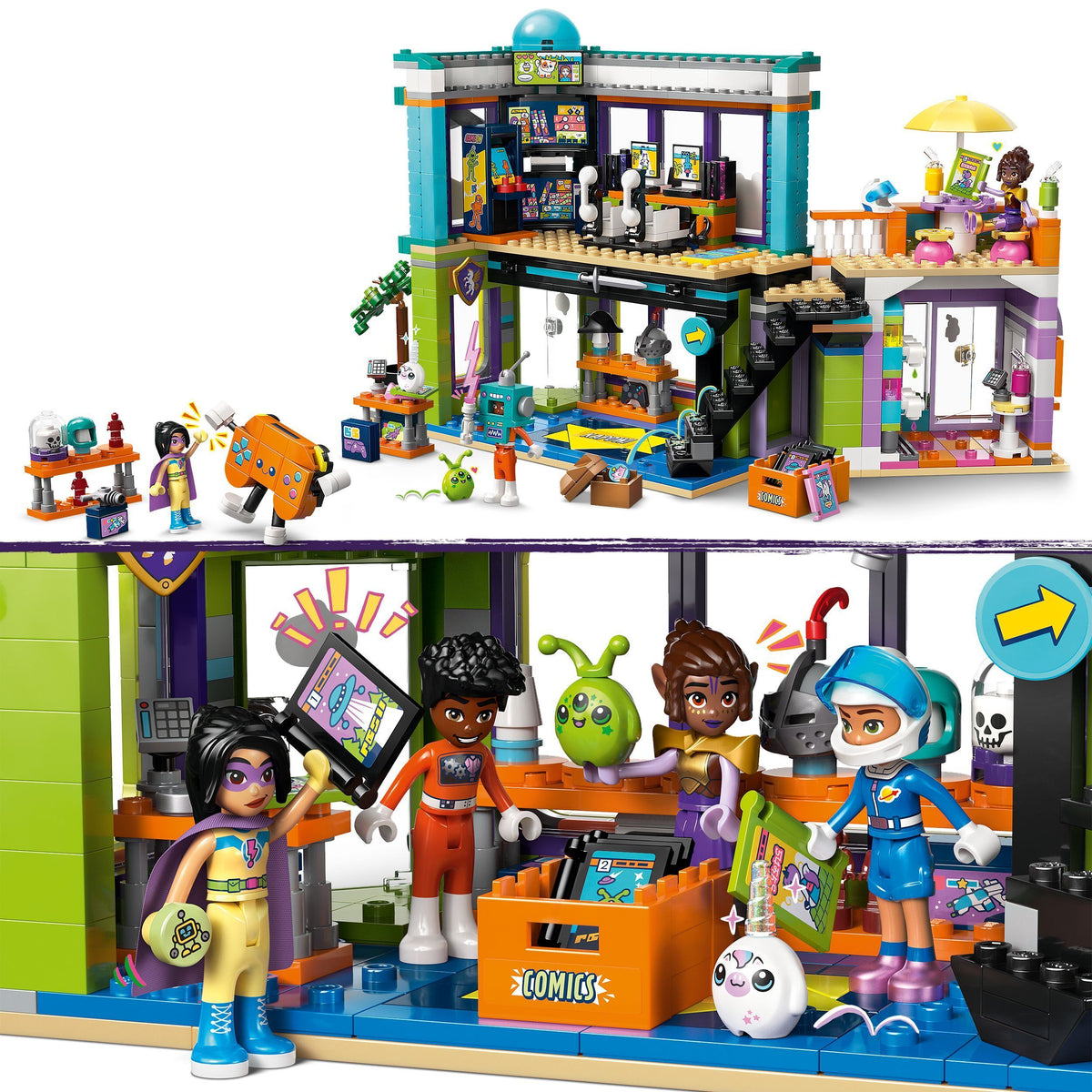 LEGO Friends 42674 - Sarjakuva‑ ja pelikauppa – kuva 5