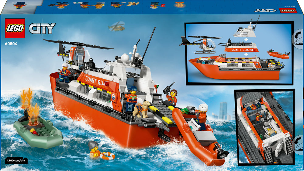 LEGO City Exploration 60504 Rannikkovartioston pelastusalus ja helikopteri – kuva 2