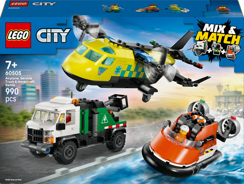 LEGO City Great Vehicles 60505 Lentokone, huoltoauto ja ilmatyynyalus
