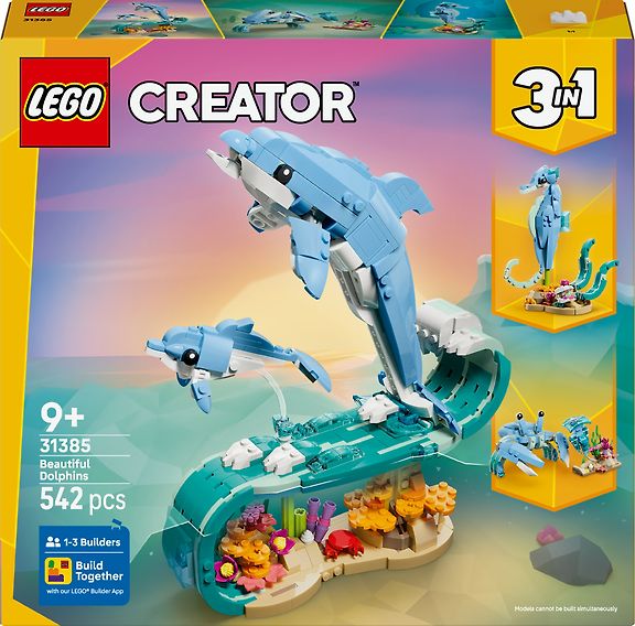 LEGO Creator 31385 Merieläimet: Söpöt delfiinit 3in1