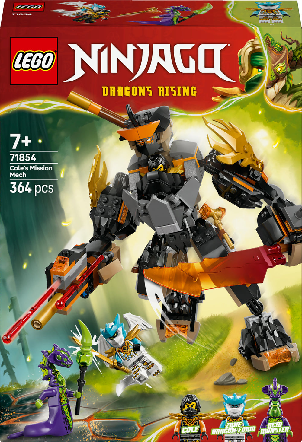 LEGO Ninjago 71854 Colen tehtävärobotti ja Lohikäärme-Zane