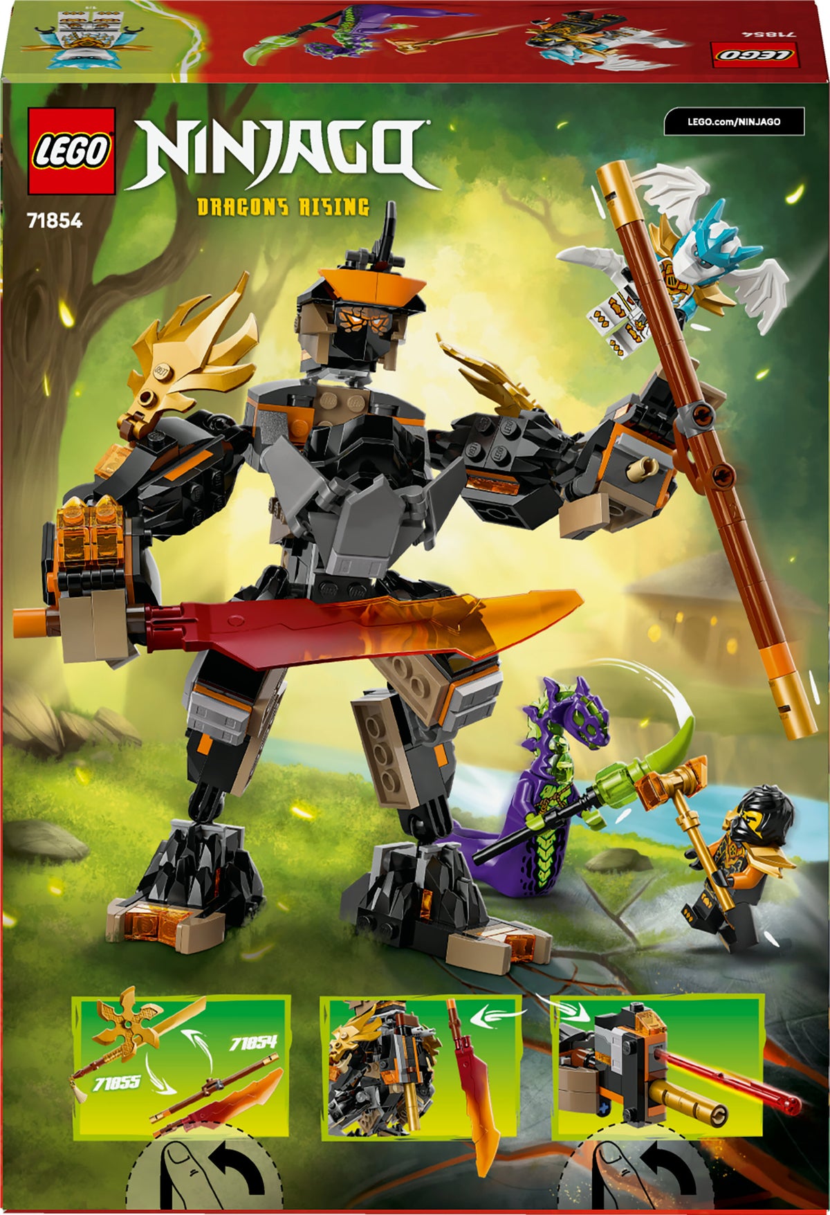 LEGO Ninjago 71854 Colen tehtävärobotti ja Lohikäärme-Zane – kuva 2