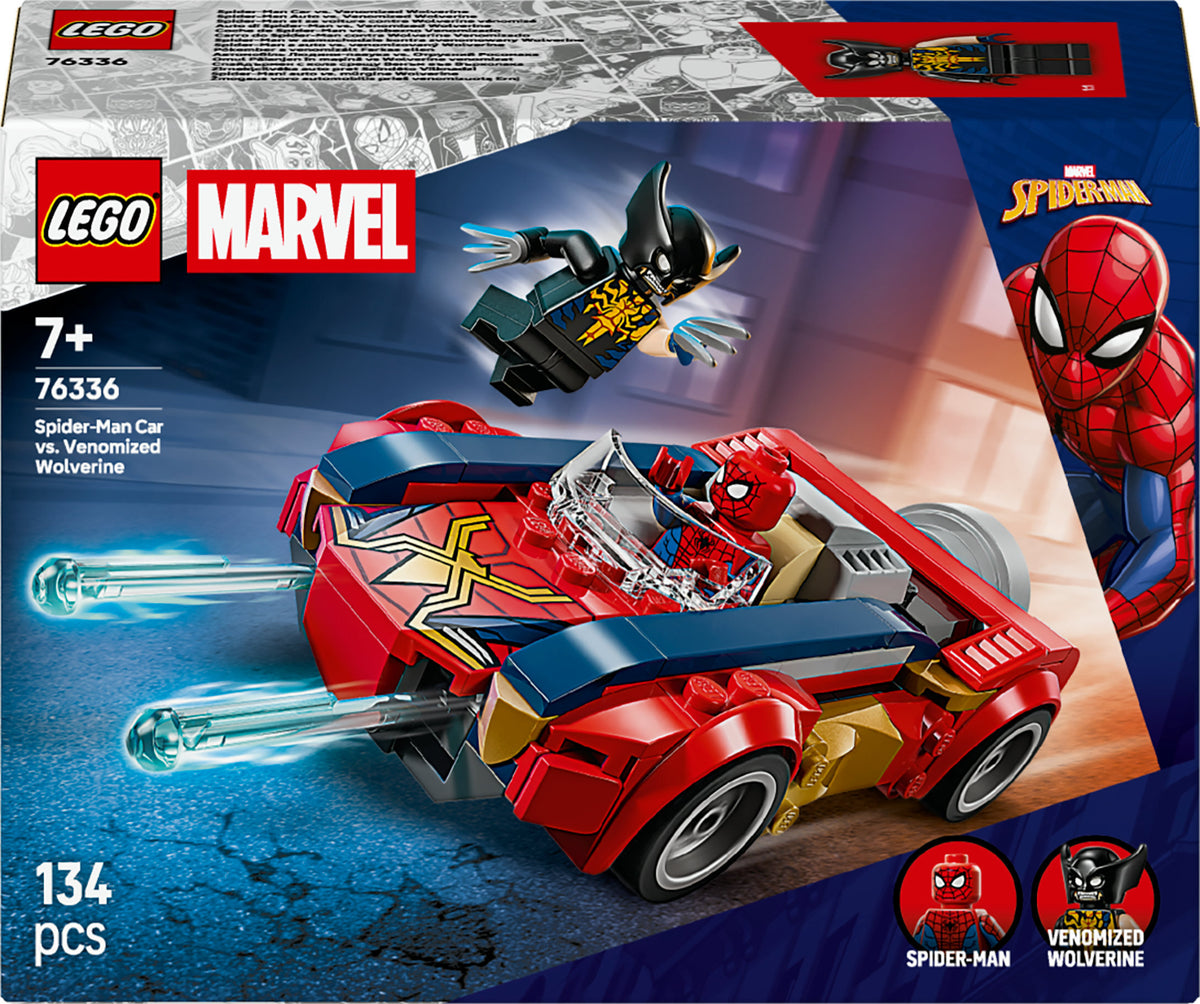 LEGO Super Heroes Marvel 76336 Spider-Manin auto vastaan Venomiksi muuttunut Wolverine – kuva 1