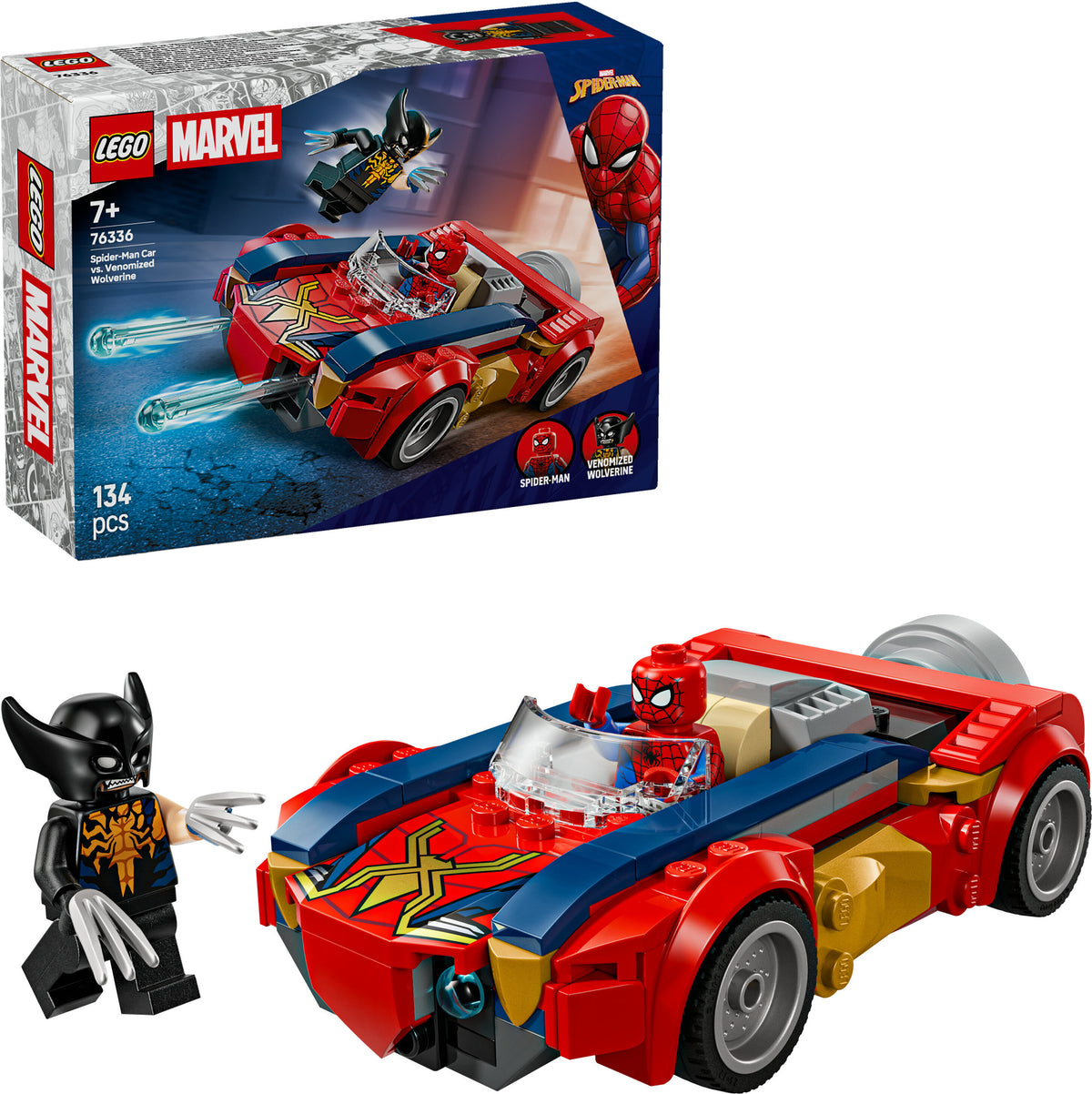 LEGO Super Heroes Marvel 76336 Spider-Manin auto vastaan Venomiksi muuttunut Wolverine – kuva 3