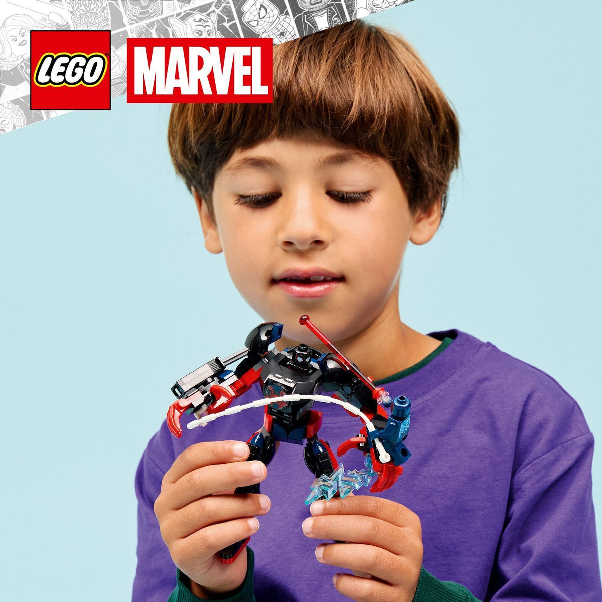 LEGO Super Heroes Marvel 76337 Miles Morales -robotti vastaan Spider-Man 2099 – kuva 12