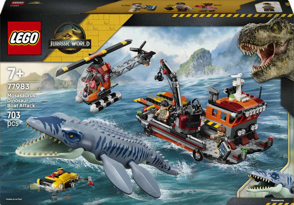 LEGO Jurassic World 77983 Mosasaurus-dinosaurus hyökkää veneen kimppuun