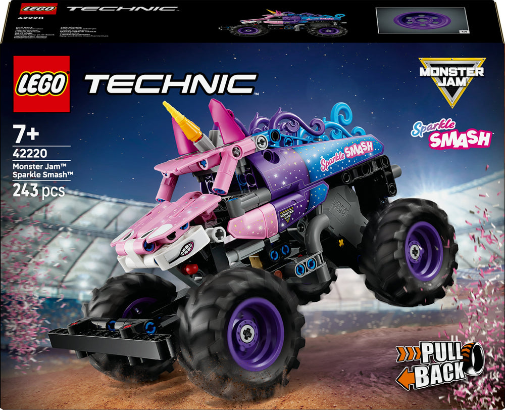 LEGO Technic 42220 Monster Jam™ Sparkle Smash™ vetomoottorilla
