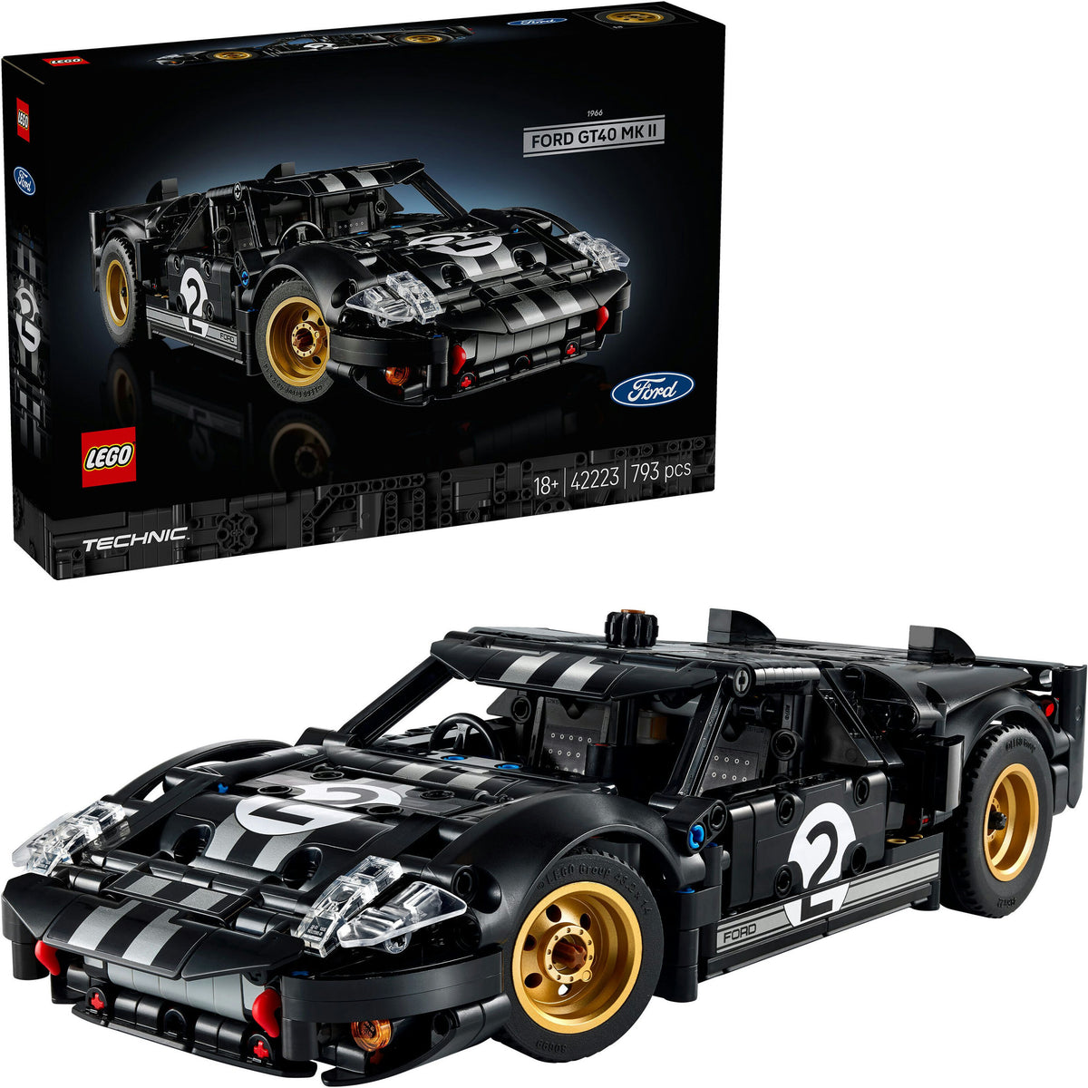 LEGO Technic 42223 1966 Ford GT40 MKII ‑kilpa-auto – kuva 6