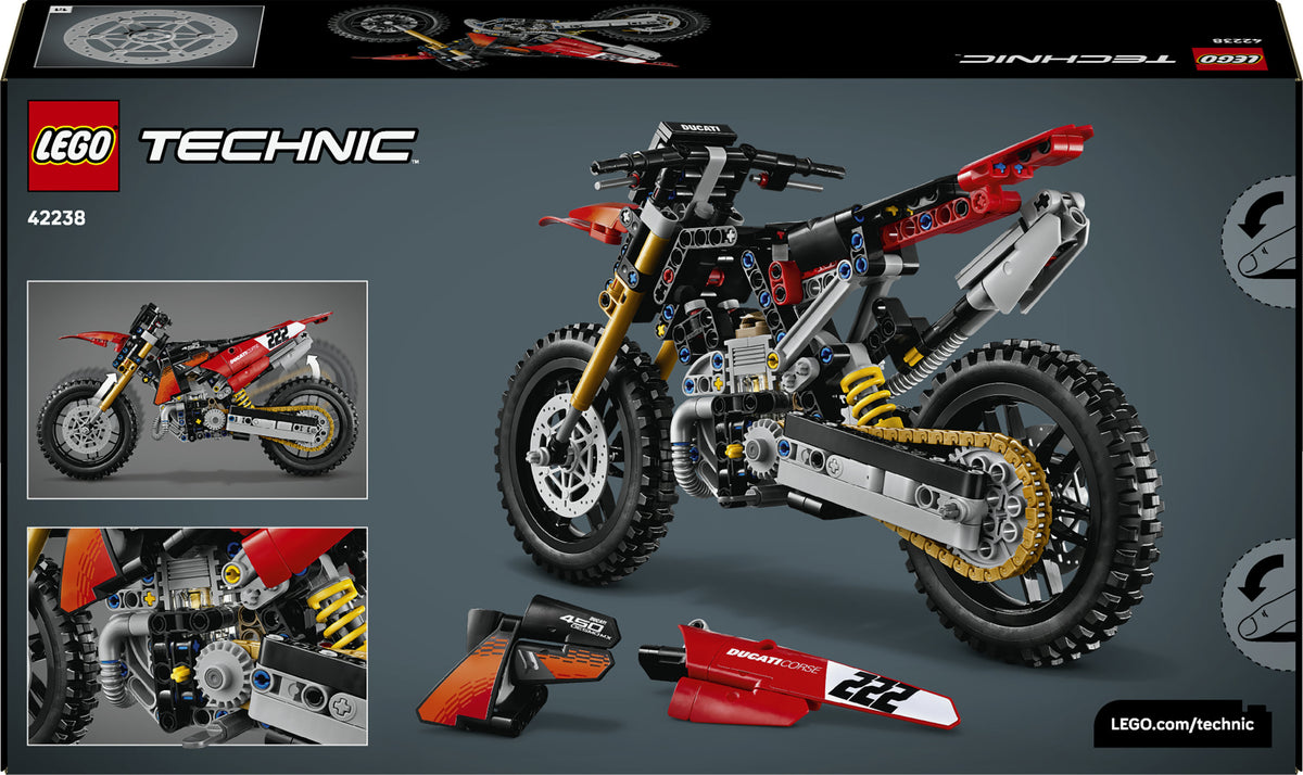 LEGO Technic 42238 Ducati Desmo450 MX Factory ‑moottoripyörä – kuva 2