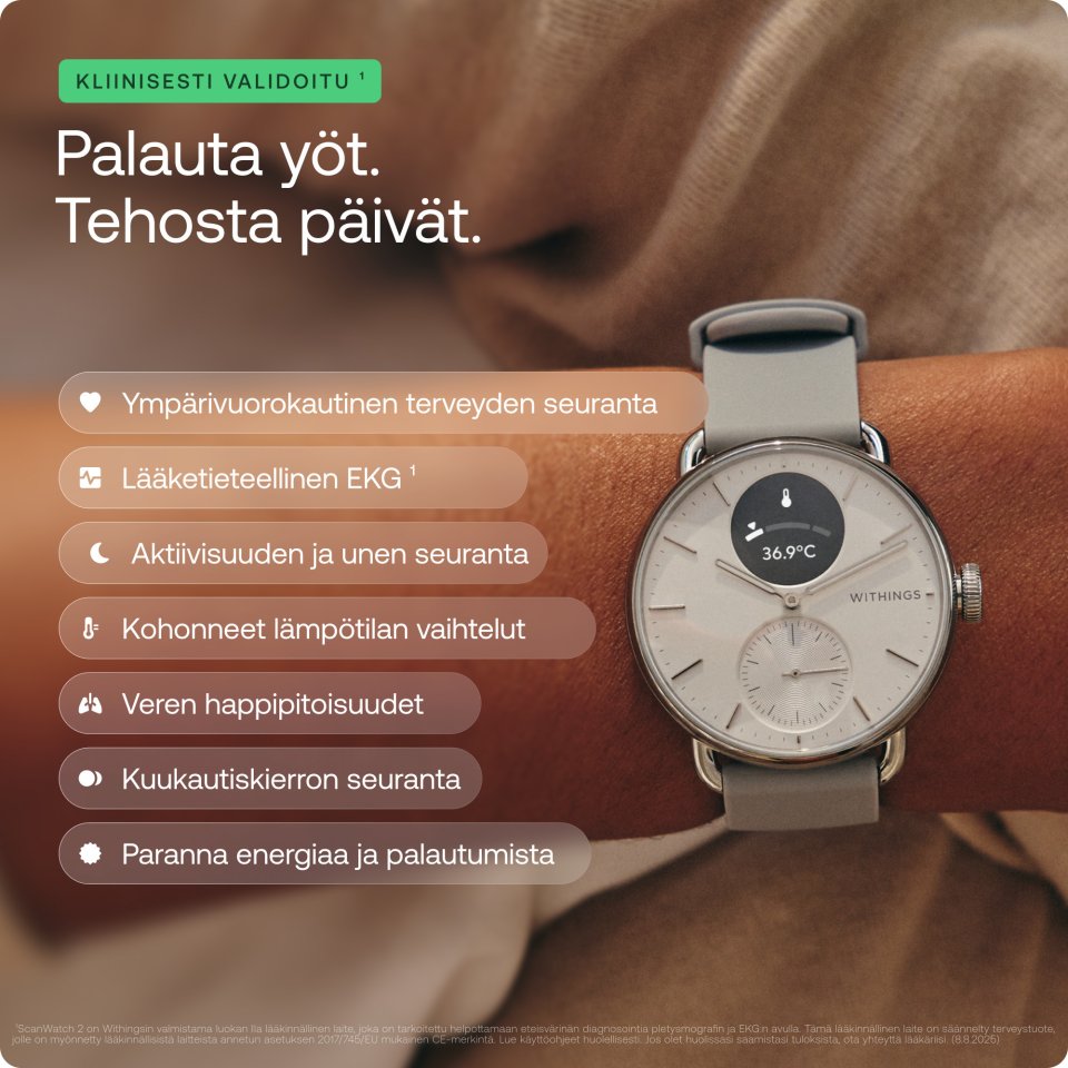 Withings Scanwatch 2 älykello, 42 mm, sininen