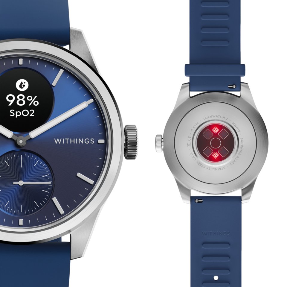 Withings Scanwatch 2 älykello, 42 mm, sininen