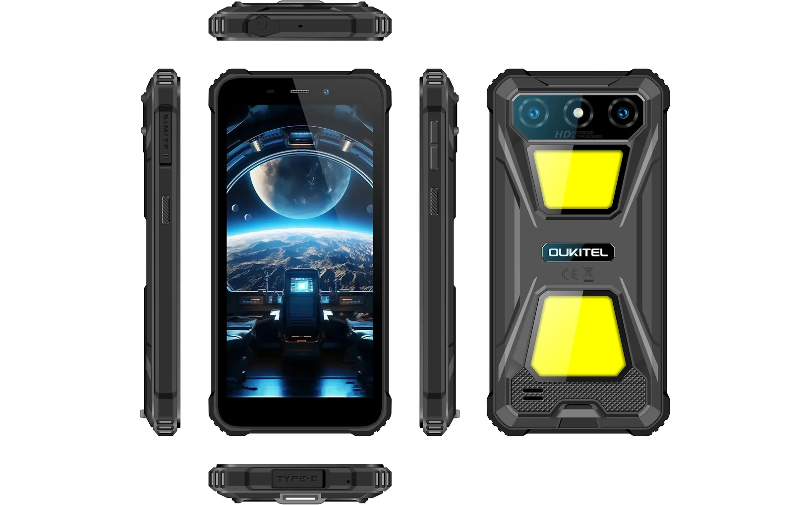 Oukitel G5 telefon, 256/4 GB, svart