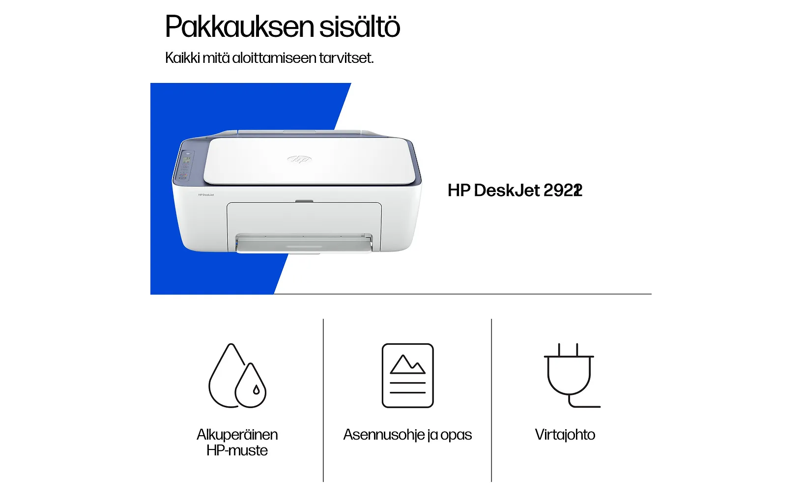 HP DeskJet 2922 All-in-One mustesuihkutulostin - E-store.fi