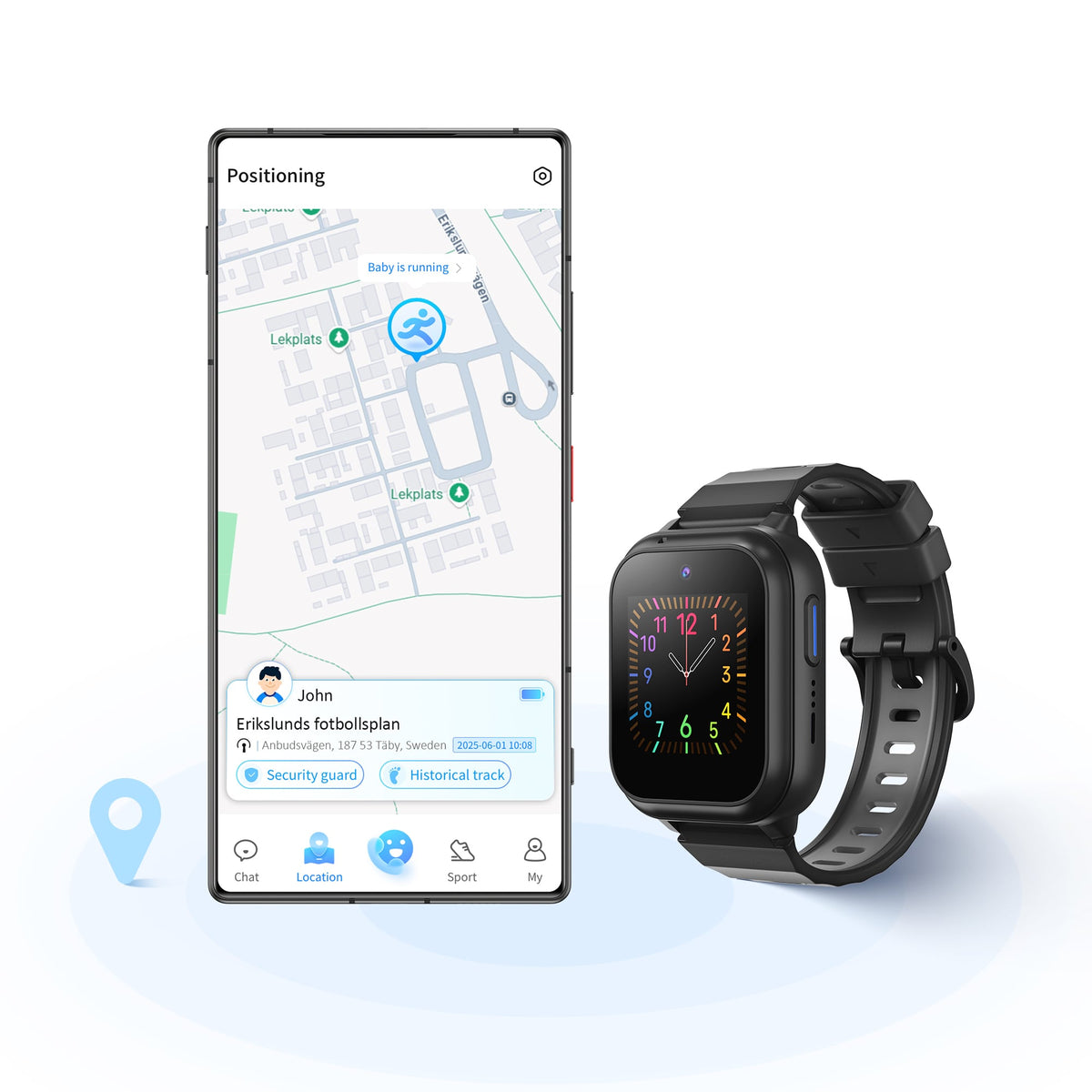 ZTE Kids Watch K2 Pro lasten kellopuhelin, musta