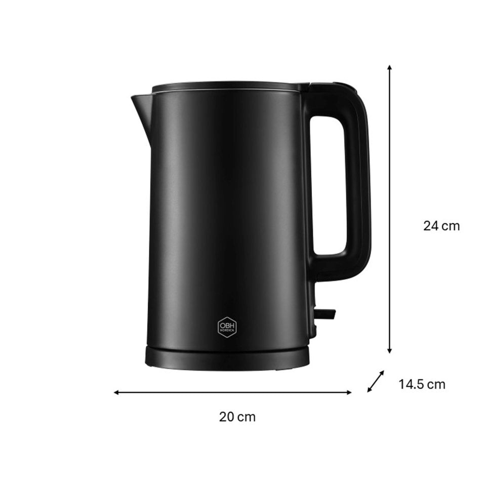 OBH Nordica Thermo Protect vedenkeitin 1,5 l, musta