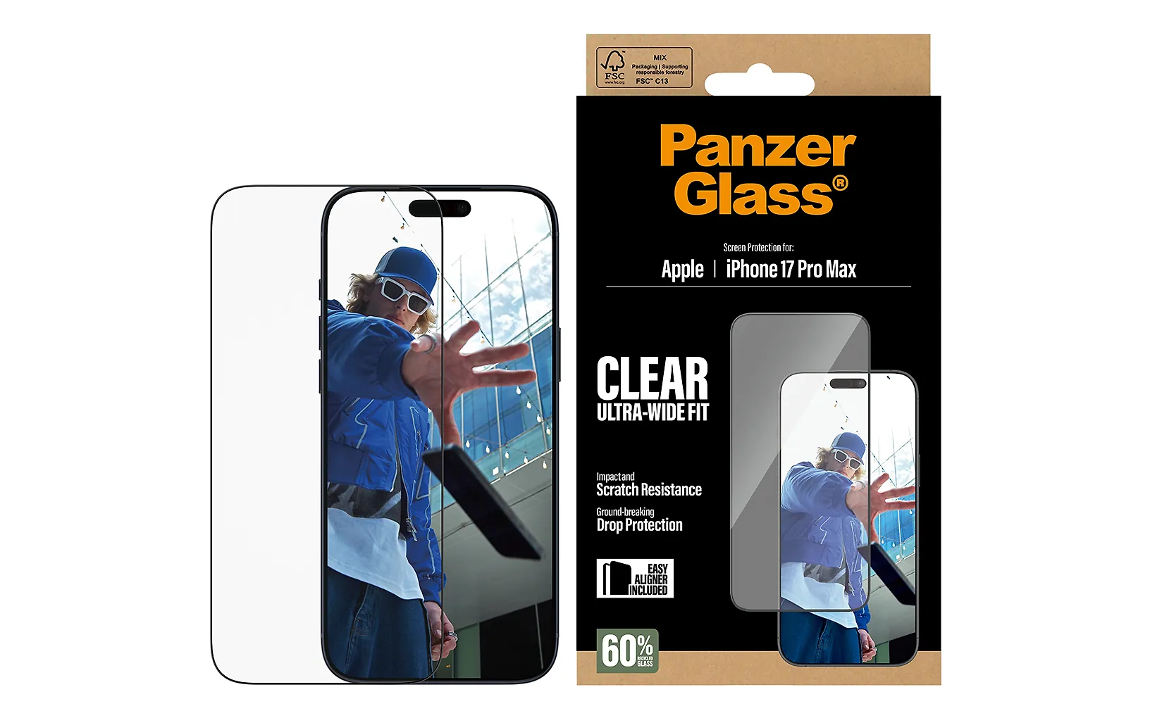 PanzerGlass Ultra-Wide Fit panssarilasi, iPhone 17 Pro Max